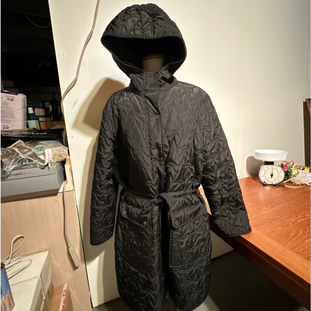 Avec Les Filles Black Quilted Puffer Coat
